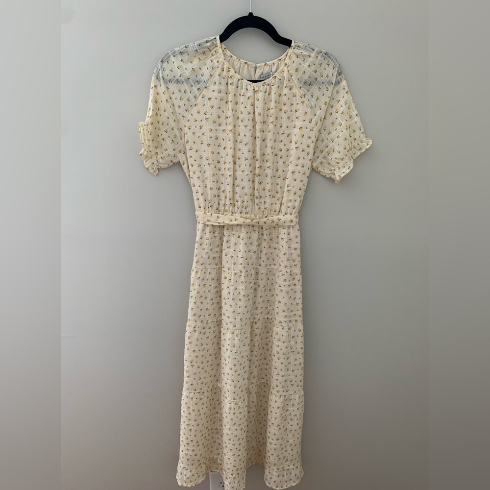 Elegant Cream Floral Dress